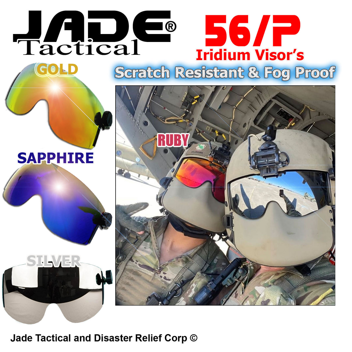 HGU-56/P Flight Helmet Iridium Visors 4th Generation – Jade Tactical